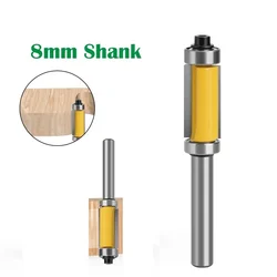 Double Bearing Straight Trim Router Bit Milling Cutter Carbide Flush 8mm Shank Woodworking Milling Cutter For Wood Bit Face Mill