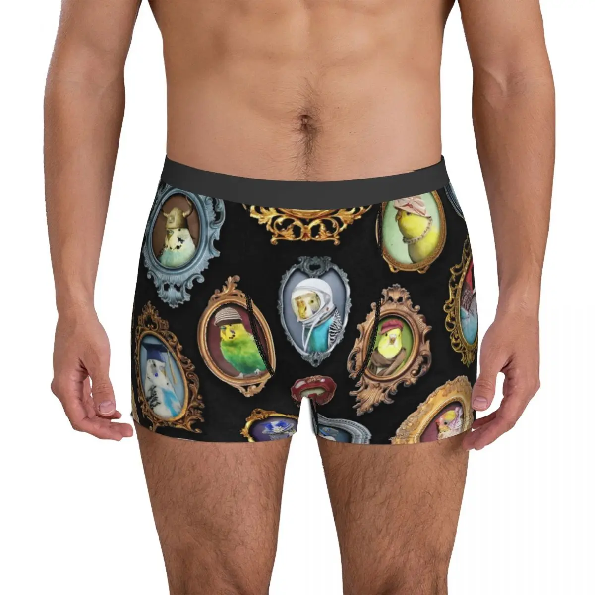 

Parrot Underwear Budgies in Hats Printed Trunk Hot Men Underpants Soft Boxer Brief Birthday Present