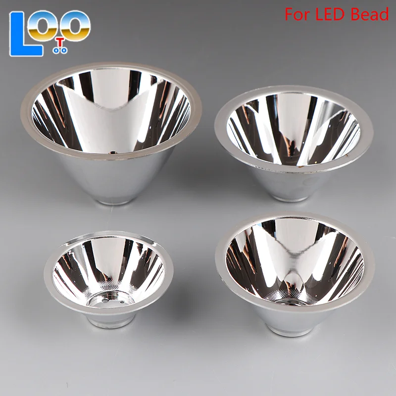 56 мм, 68 мм, 77 мм, 87 мм, светодиодная алюминиевая чашка отражателя без монтажной пластины, чашка отражающего концентрата для светодиодных шариков мощностью 1 Вт, 3 Вт
