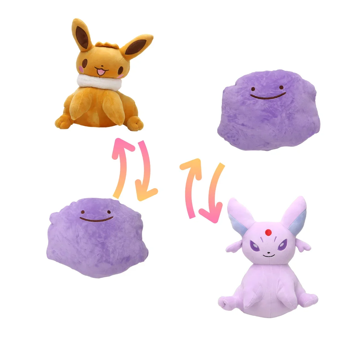 Pokemon Ditto Flip Doll Snorlax Charmander Gengar Magikarp Trubbish Eevee Espeon Muk Transform Plush Toy Soft Pillow Kawaii Gift