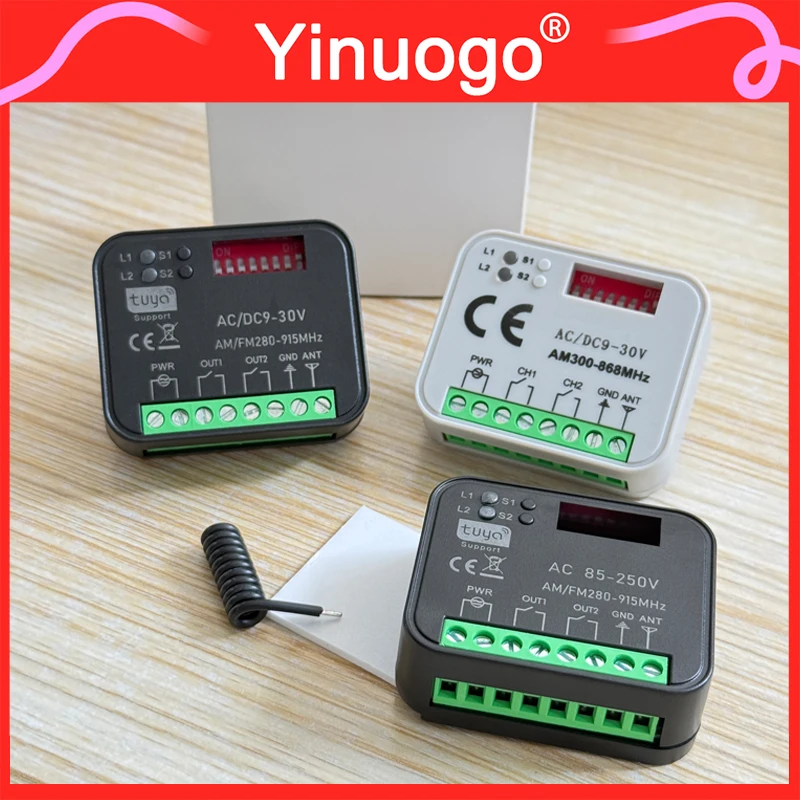 RX-Multi Tuya WIFI Garage Door Remote Control Receiver 2CH Controller Multi-Frequency 433MHz-868MHz Smart Switch Receiver