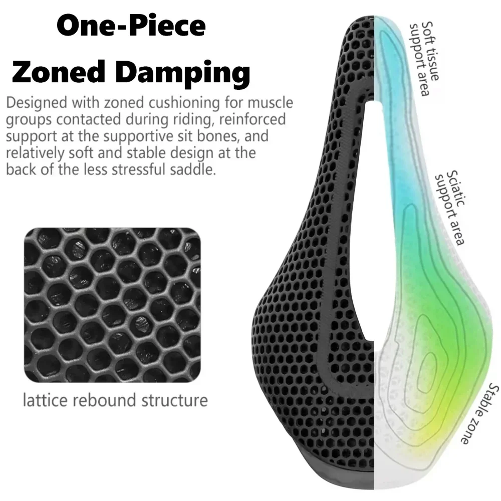 KOCEVLO R0 3D Printed Bike Saddle Carbon Fiber Hollow Comfortable Breathable MTB Mountain Road Bicycle Cycling Saddles