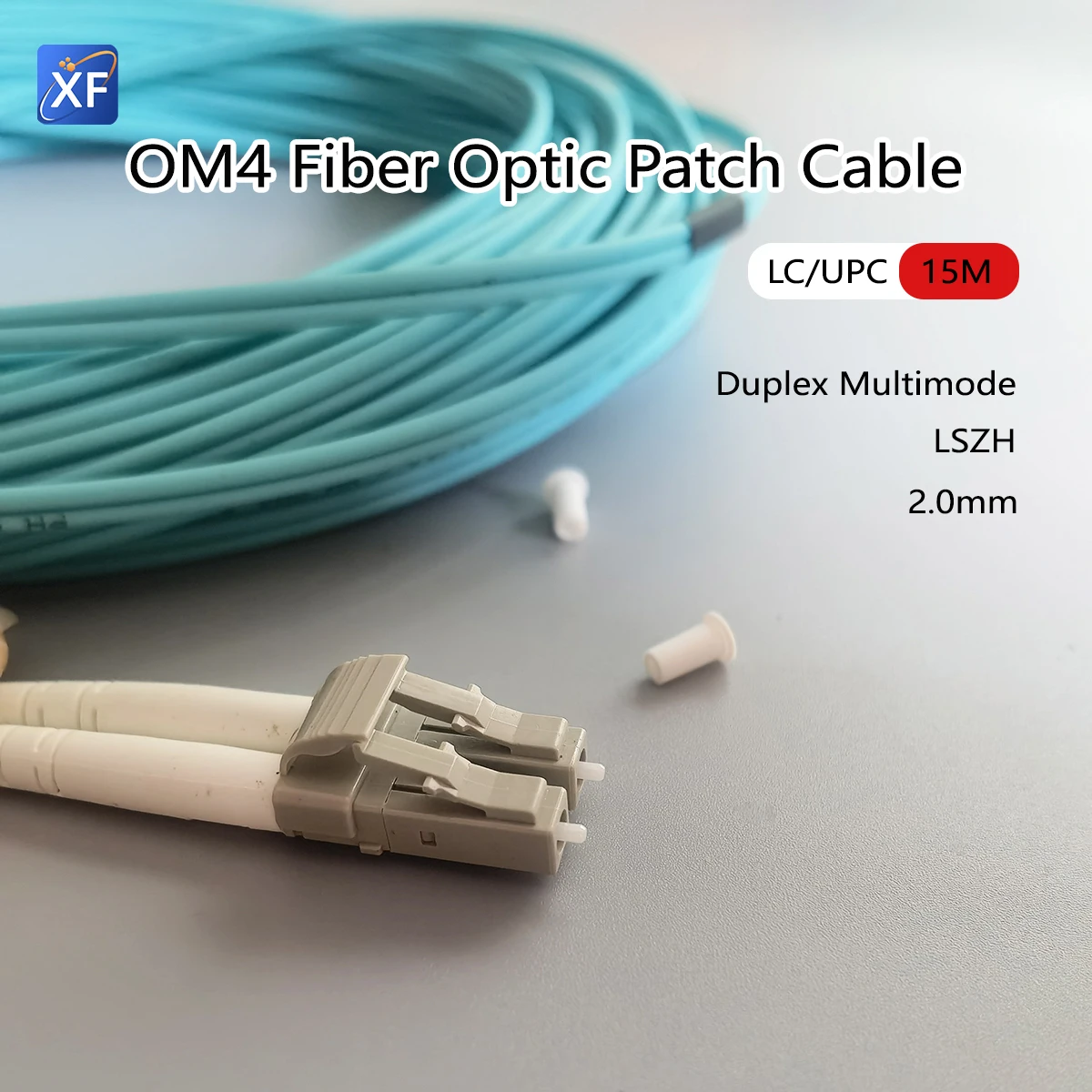 OM4 Fiber Optic Cable LC/UPC-LC/UPC Duplex Multimode LSZH 15M 2.0mm Indoor Extension Cable Multimode Convert Patch Cord