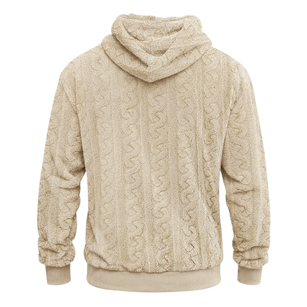 For Autumn Daily Commute Men Jacquard Sweatshirt Mens Winter Hoodie Hooded Sweatshirt For Men Jacket Black Hooded Neckline Type