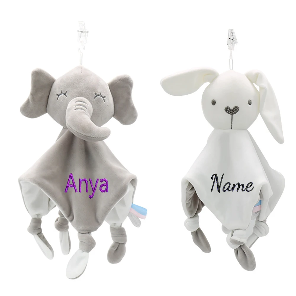 

Baby Comforting Toys with Embroidered Name Personalized Organic Muslin Toddler Gifts Baby Shower Gifts Cotton Sleeping Dolls