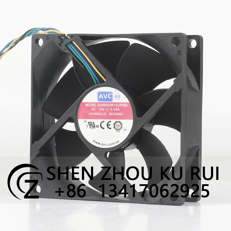 AVC 8025 DS08025R12UP059 12V 0.35A 80X80X25MM High air volume PWM speed regulation Cooling fan with dual ball