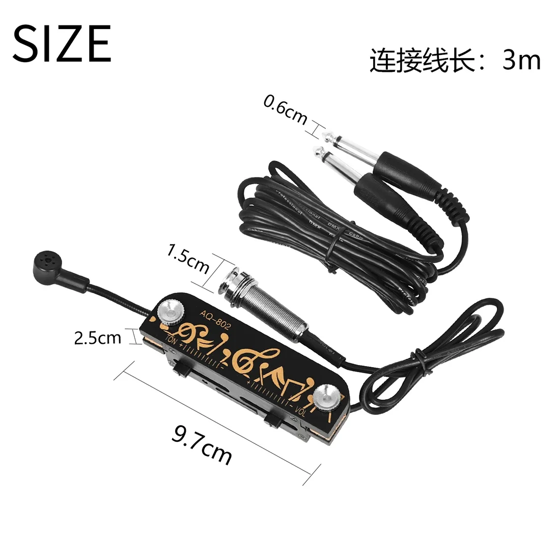 جيتار صوتي HQ لاقطات صوتية متكاملة لاقط نشط مرئي تعديل الجهد العالي والمنخفض ملحقات جيتار صوتي #5