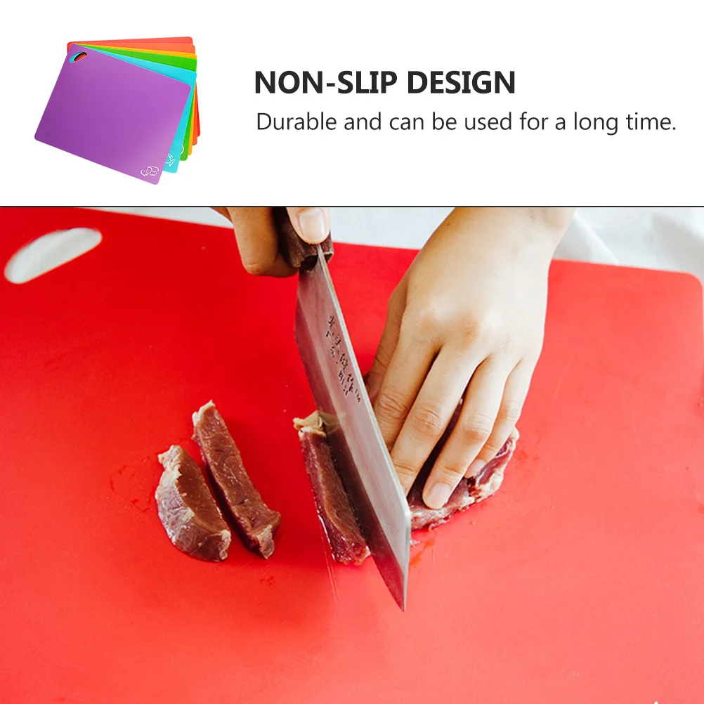 

6pcs Transparent Classification Chopping Boards Multi-purpose Plastic Cutting Boards for Kitchen Dorm Camp Use Smooth