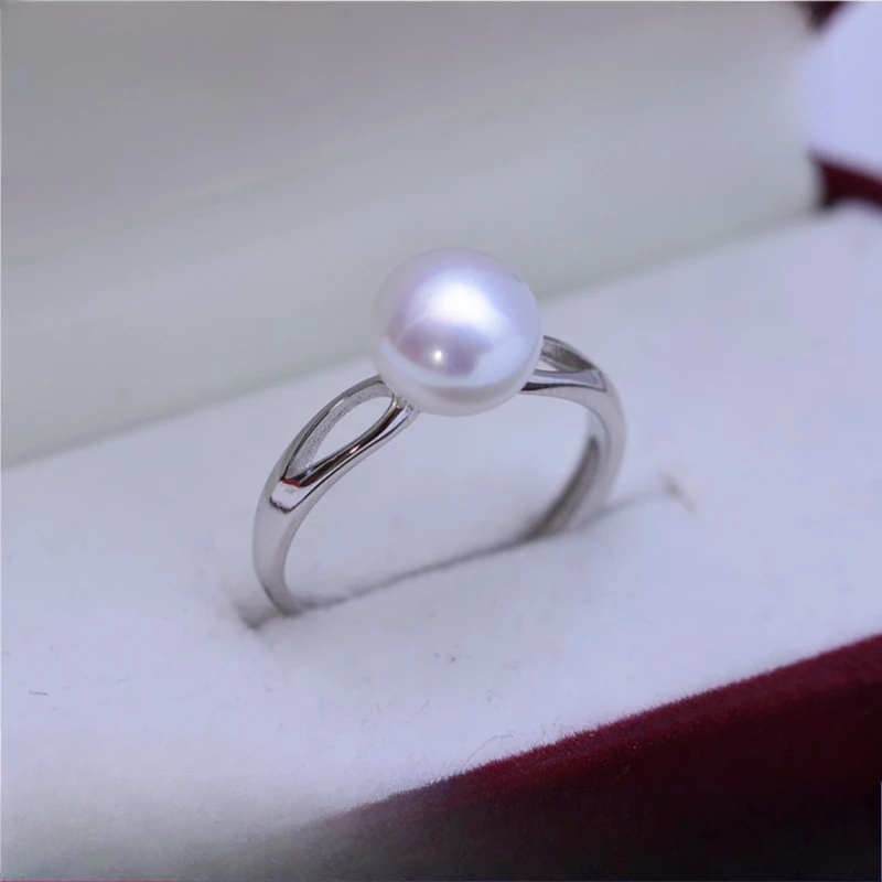 

Прочное легкое открытое кольцо с натуральным жемчугом 8–9 мм и полым дизайном