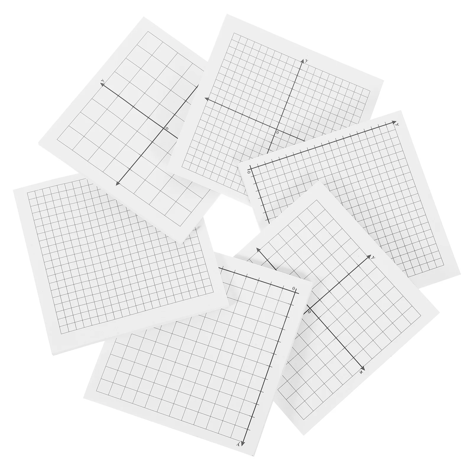 6 Pcs Graph Paper Lined Mini Graph Pads Adhesive Grid Self Stick Note Pads For Office School Math Supp