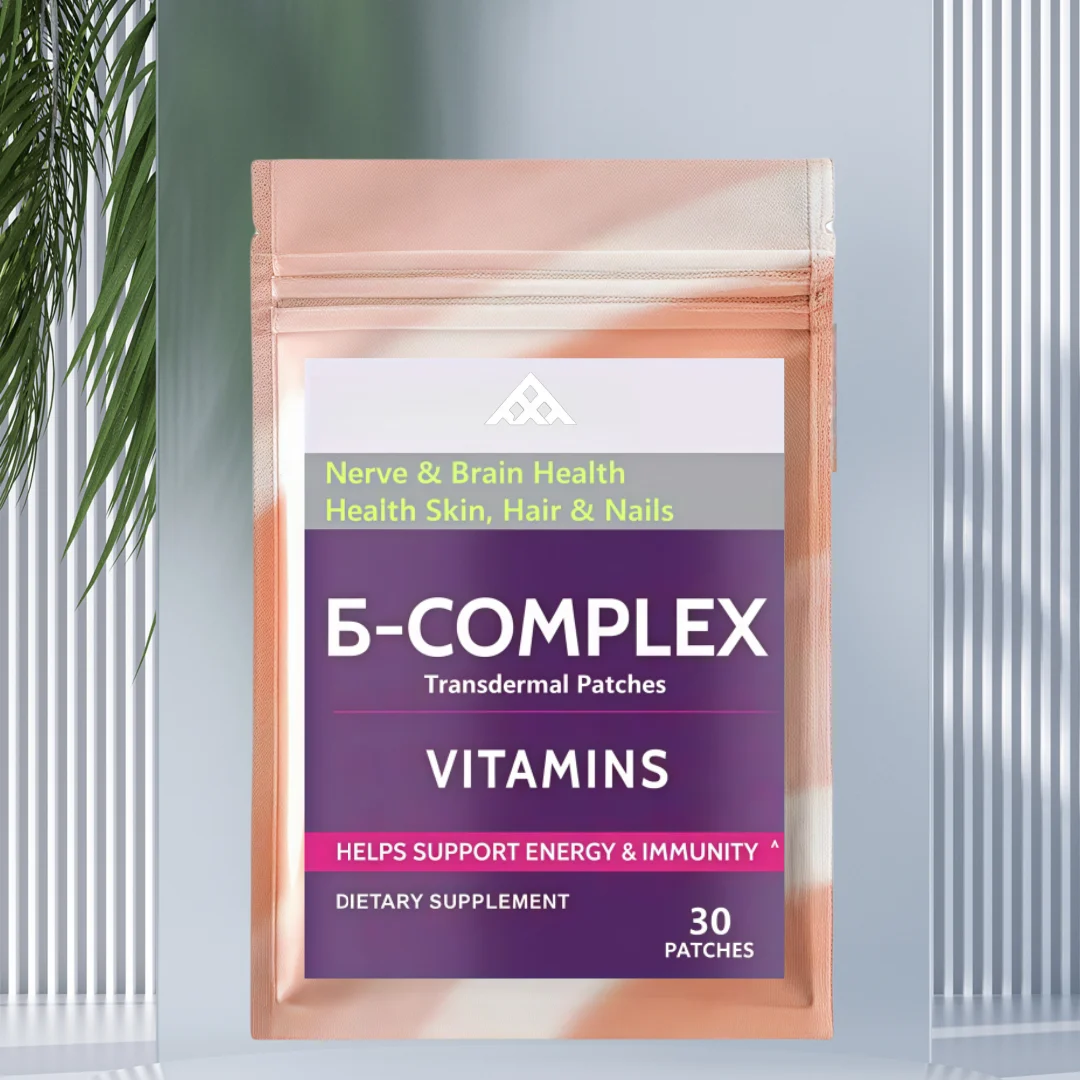 Vitamin B Complex Patch - 100% Rda For B Complex Vitamins With B1, B2, B3, B5, B6, B9 & Vitamin B12