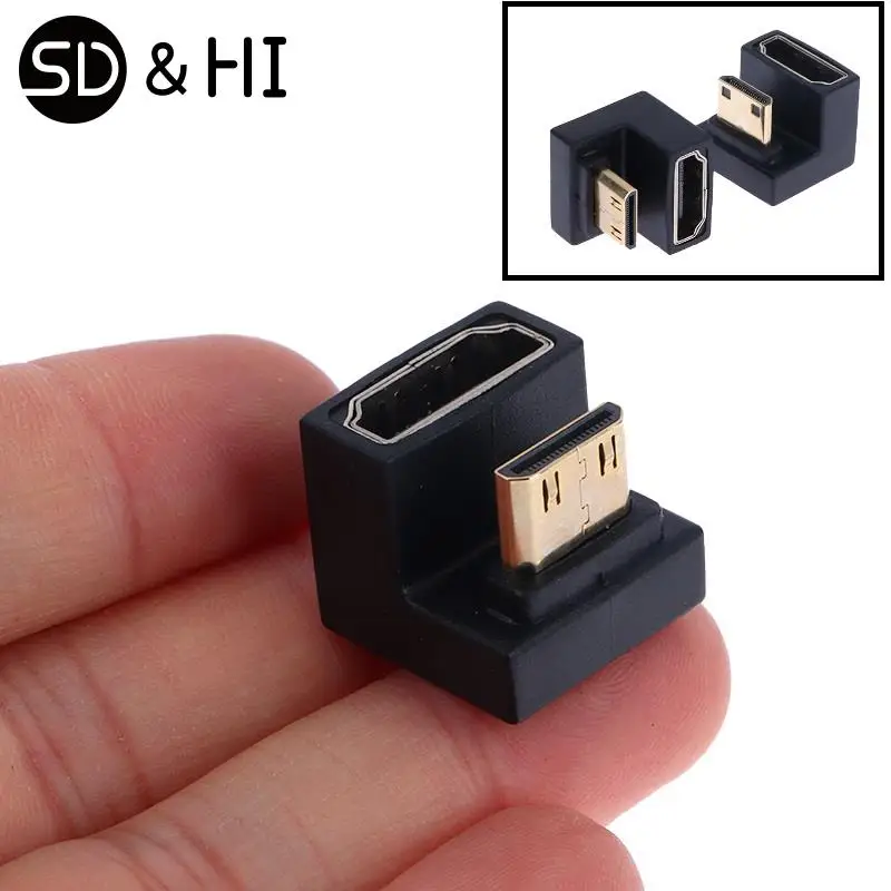 Adapter zgodny z HDMI 360 stopni kątowy konwerter w kształcie litery U Mini Adapter wtyk męski do HDMI HD