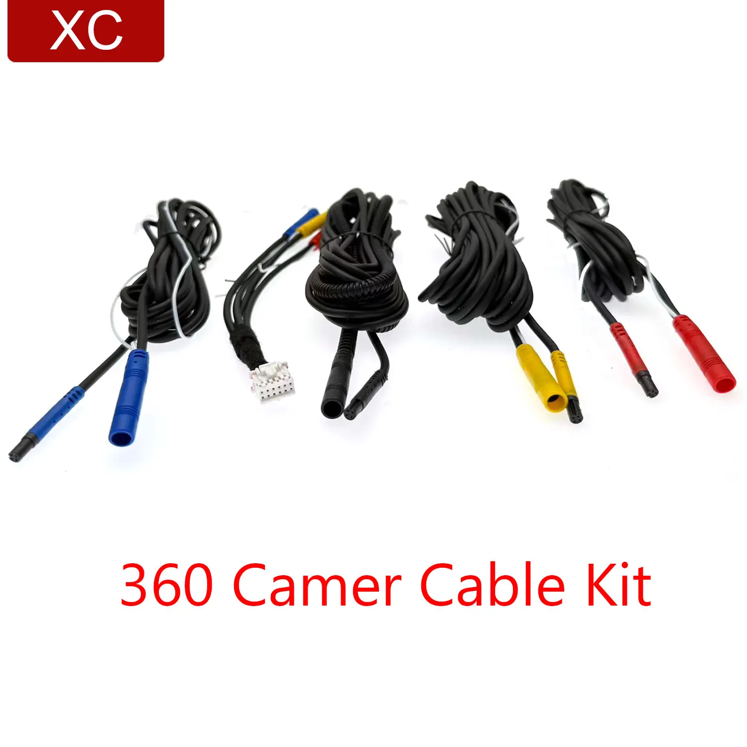 12 Pin && 4 Pin 360 Reverse Camera Wiring Harness Cable For Shenzhen 360 Degree Android Car Stereo Radio Head Unit