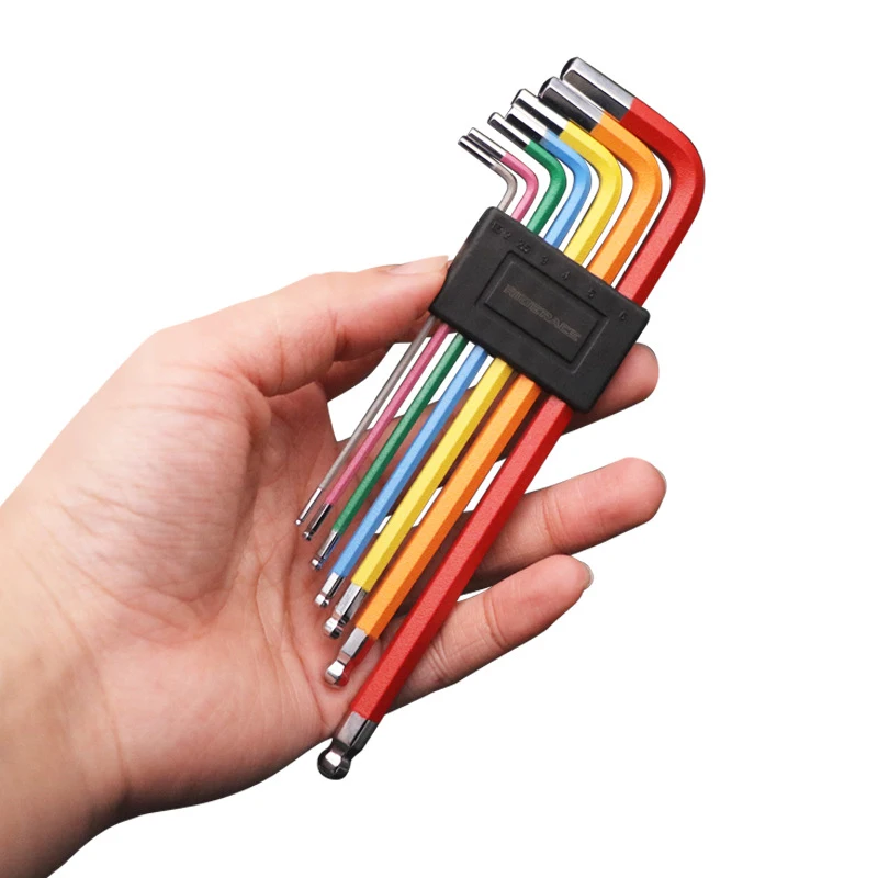 7-piece Allen Wrench Set Combination 1.5-10MM Hardened Plum Blossom Cross Flat-head Folding Screwdriver Set
