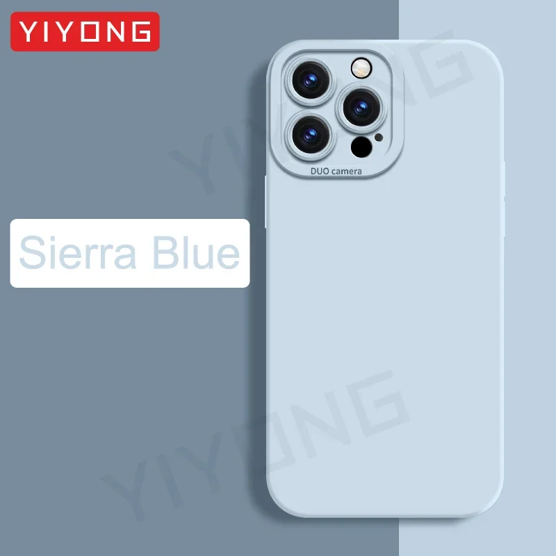 Handyhüllen für iPhone Air 17 16 18 Pro Max 17e 16e 15 14 Plus 13 Mini, YIYONG Quadratische Seidige Flüssigsilikon-Softcover – Detail 19