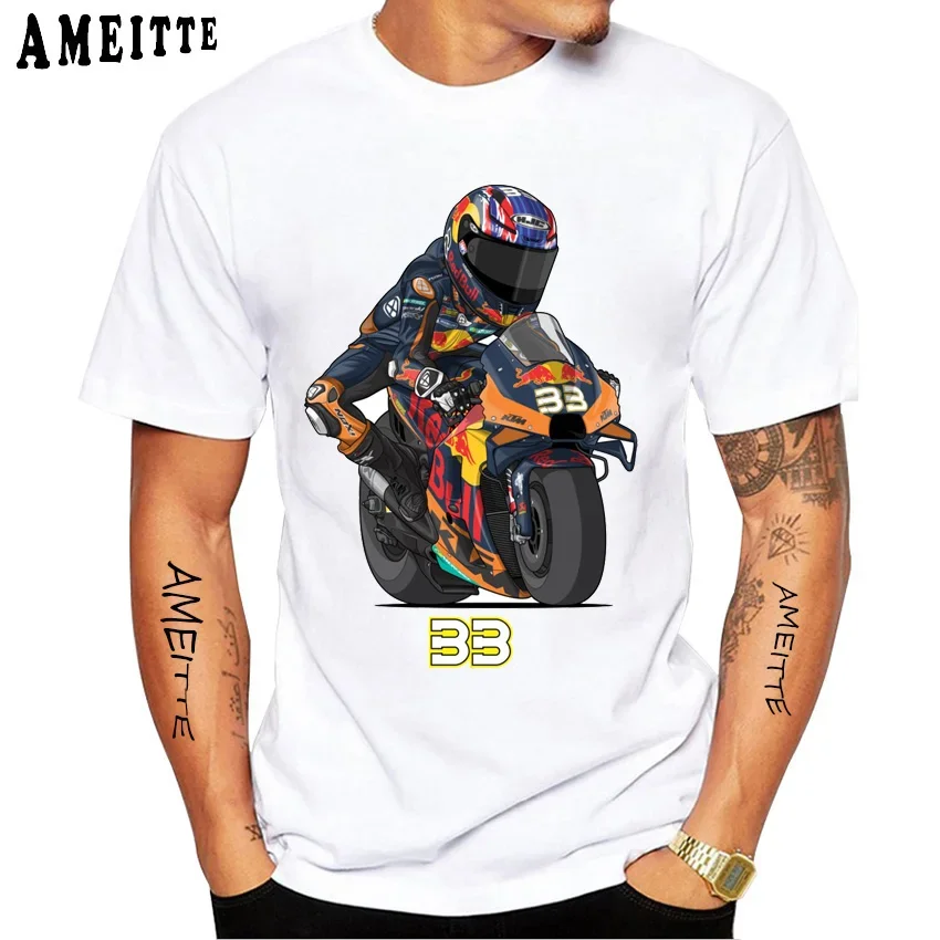 

Brad Binder 33 GP Rider T-Shirt New Summer Men Short Sleeve GS Sport Boy Casual Tees Motorcycle Riding Lovers White Tops