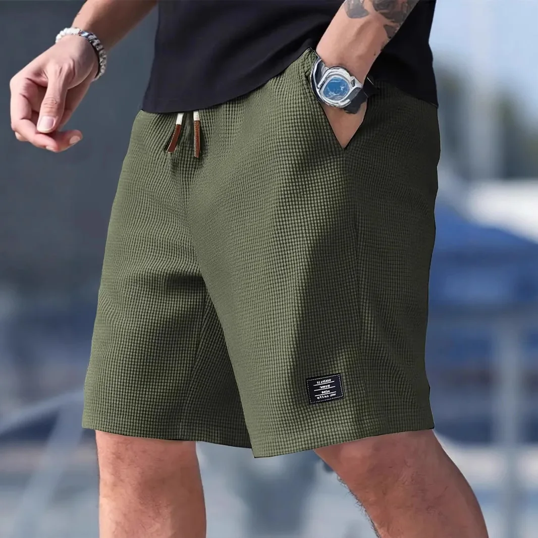 Men's Summer Casual Sports Shorts Plaid Checkered Loose Knee Length Shorts American Fashion Sports Street Shorts