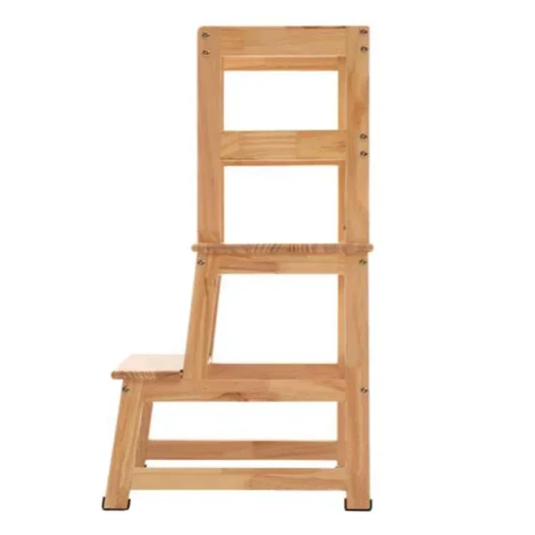 custom wooden kitchen step stool for kids with safety rail solid wood construction toddler learning stool tower