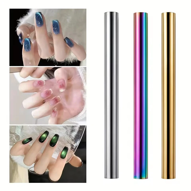 Novo super longo cabeça dupla ferramenta magnética caneta para olho de gato uv gel polonês snowlight glitter efeito ferramentas manicure design diy uso