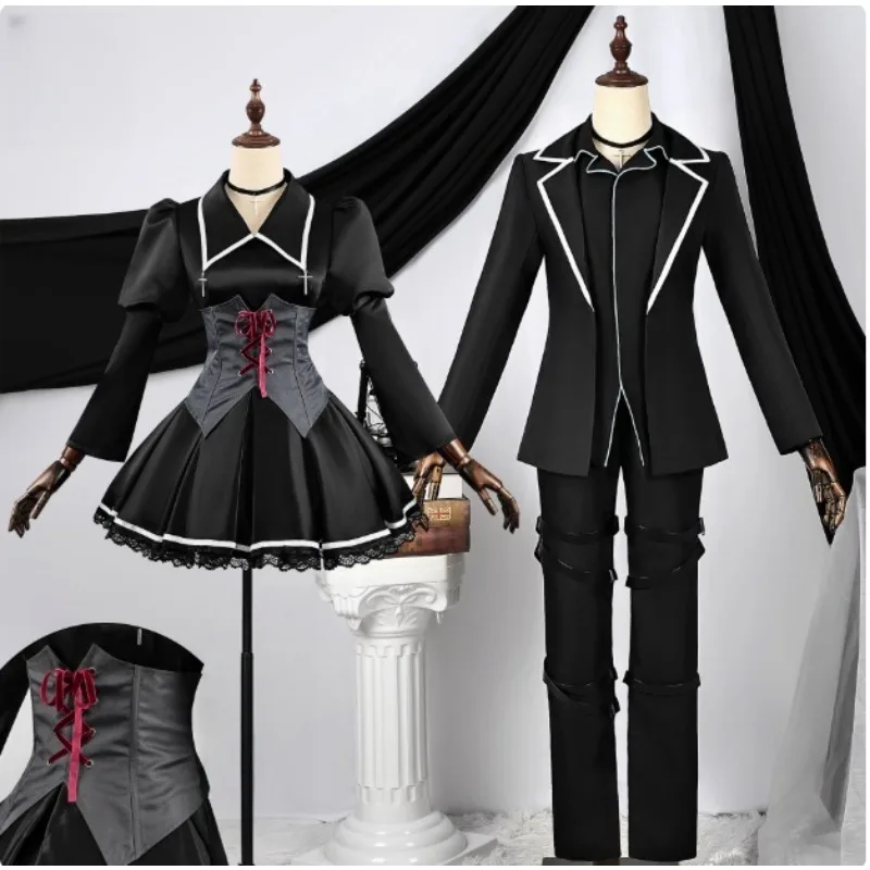 

Anime Tsukiyomi Ikuto Utau Cosplay Costume Uniform Top Pants Suit Black Dress Wig for Men Women Halloween Party Roleplay Outfits
