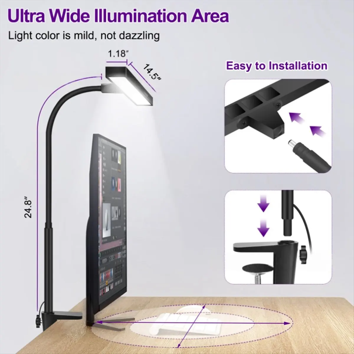 

Top Dimmable LED Piano Light, 2-in-1 Clamp Base Piano Lamp Flexible Gooseneck with 3 Colors Modes, Adjustable Height US Plug