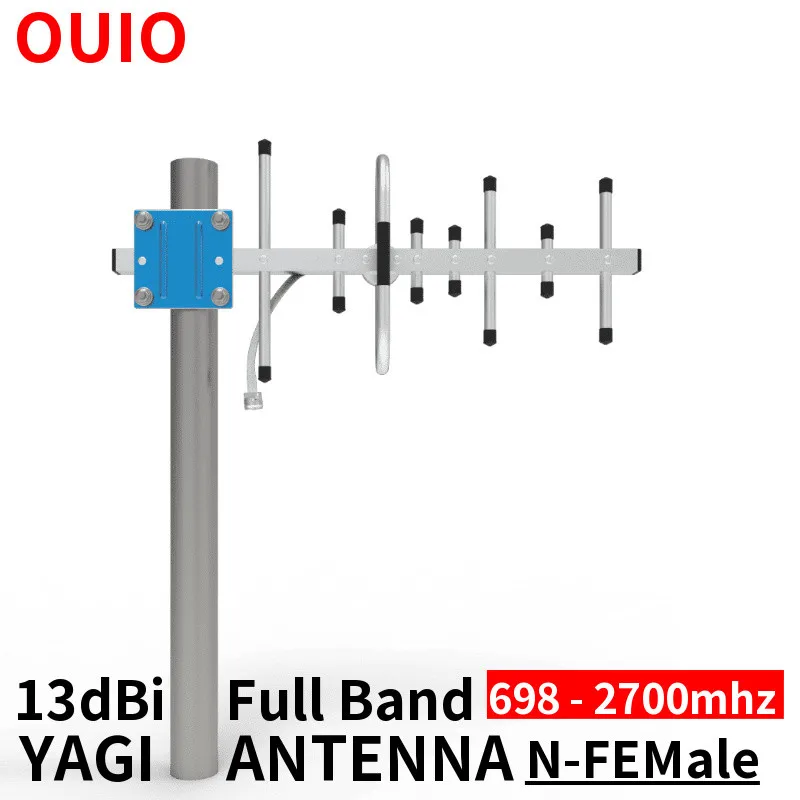 OUIO Yagi 안테나, 셀룰러 앰프용, LTE 4g 강화 gsm, 2g, 3g, 4g 네트워크 모바일 신호 리피터 안테나, 13dbi, 698-2700mhz