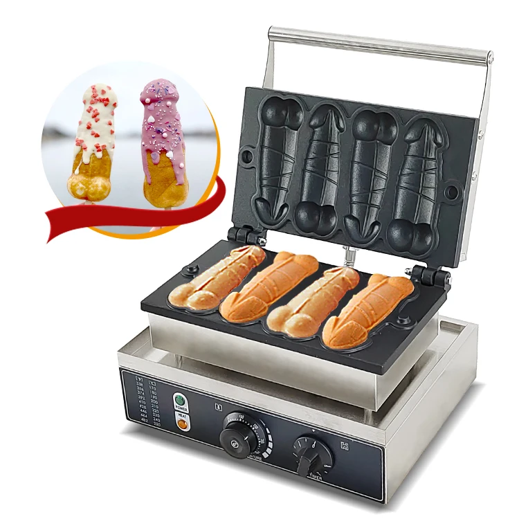 Automatic electric penis shape waffle maker professional other snack machines dick waffle making machine