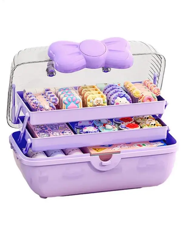 Multi-layer Hairpin Organizer Cute Girl Jewelry Case Head Rope Headband Display Rack Children's Hair Accessories Storage Box