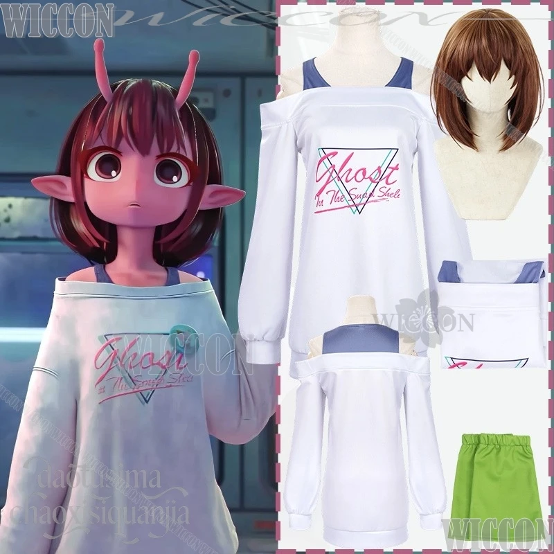 Milky Anime Subwaayy Cosplay Chiharu JK Kawaii White Hoodie Dress Green Sock Sleeves Wig Christmas Halloween Navidad Carnival