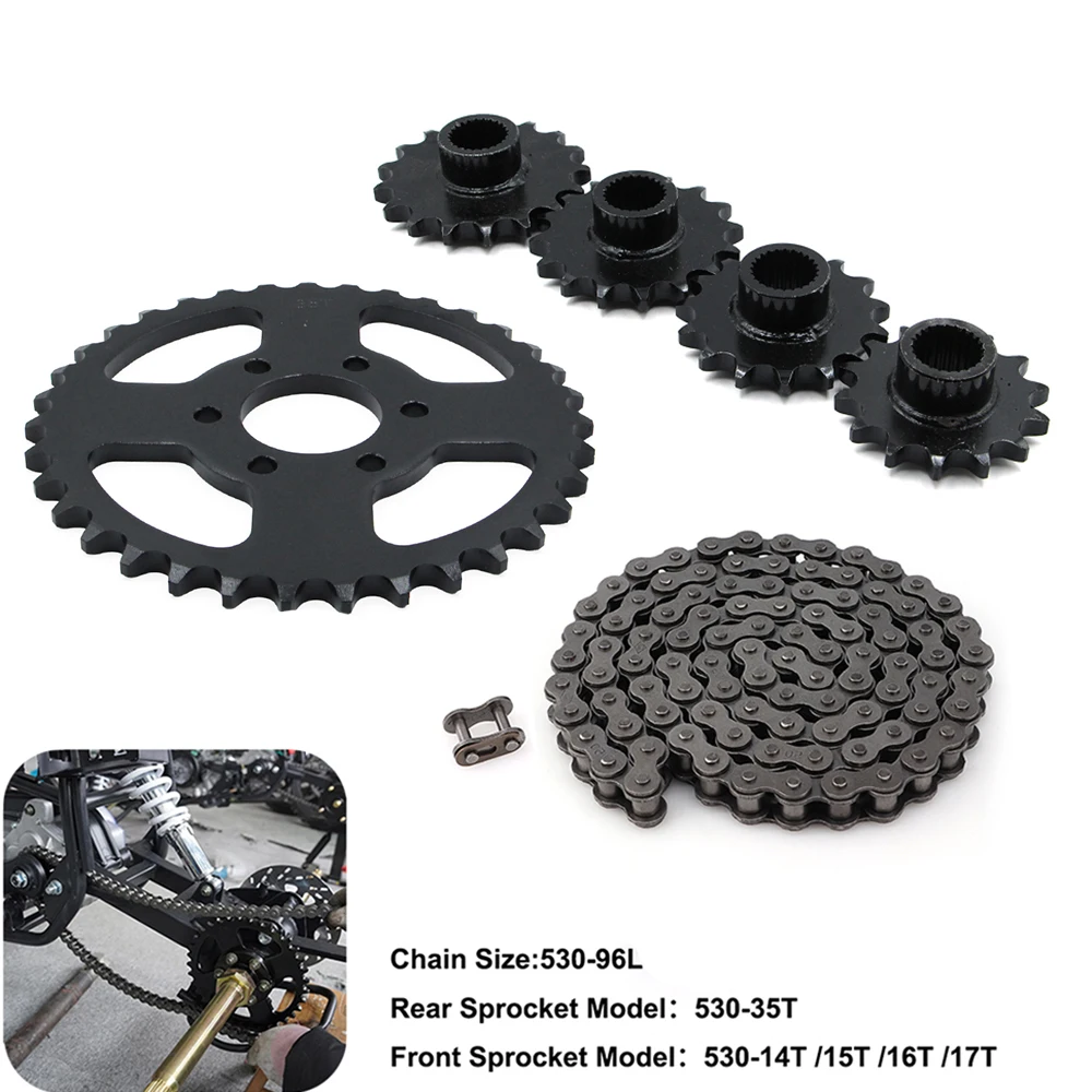 #530 96 Link Drive Chain Sprocket Kit Front 14/15/16/17T Rear 35T For Chinese GY6 150cc 200cc 250cc ATV Go Kart UTV Buggy Quad