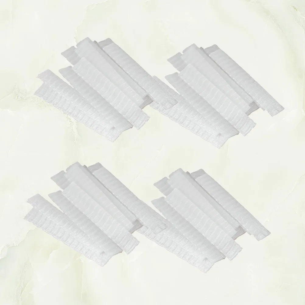 100Pcs 8x1cm Makeup Brush Protector Sleeves White Pe Plastic Net Mesh Design for Perfect Shape and Cleanliness
