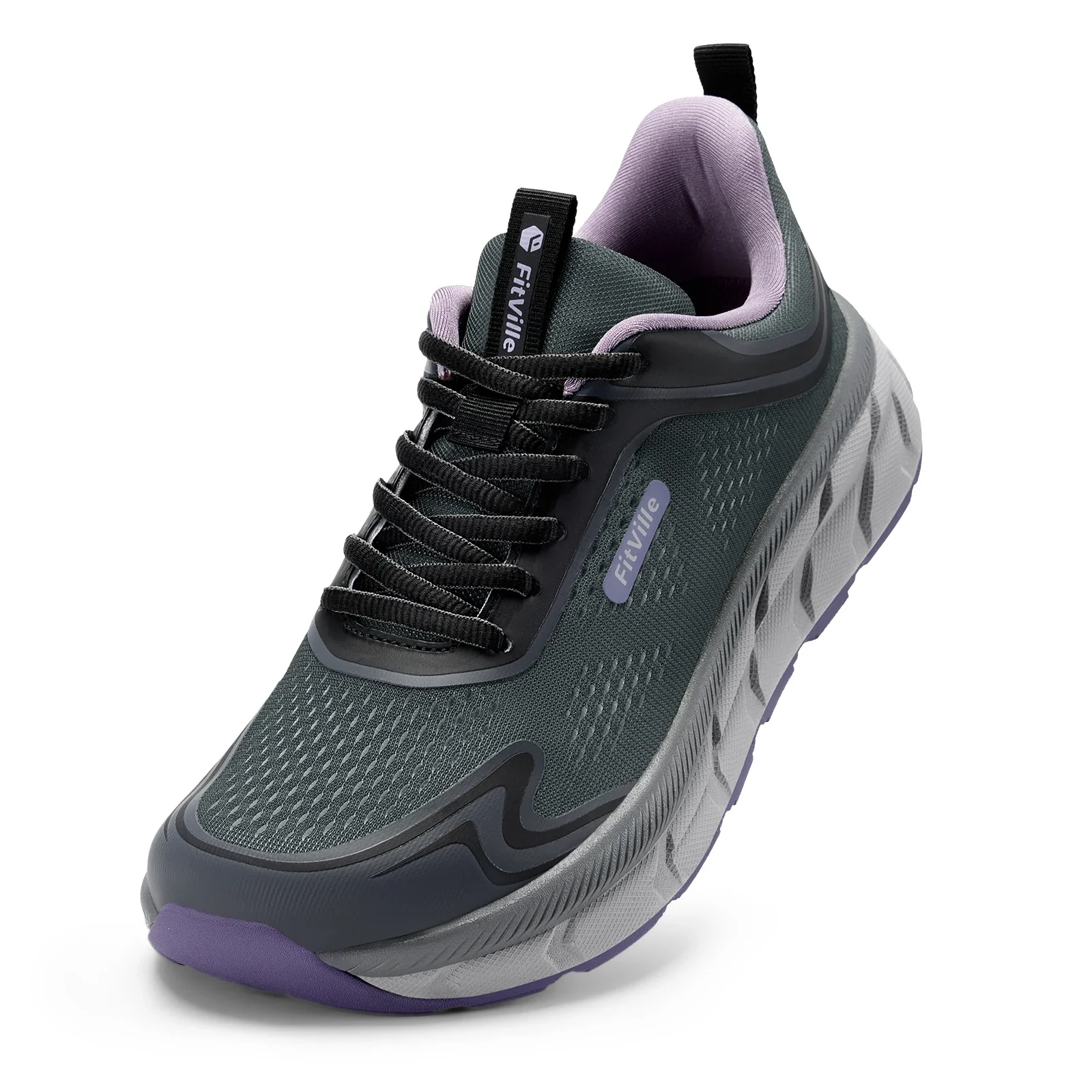Fitville Damen-Sportschuhe, breite Zehenpartie, lässige Sneaker für Damen, bequeme, atmungsaktive Wanderschuhe, Fußgewölbestütze, lindert Fußschmerzen – Detail 12