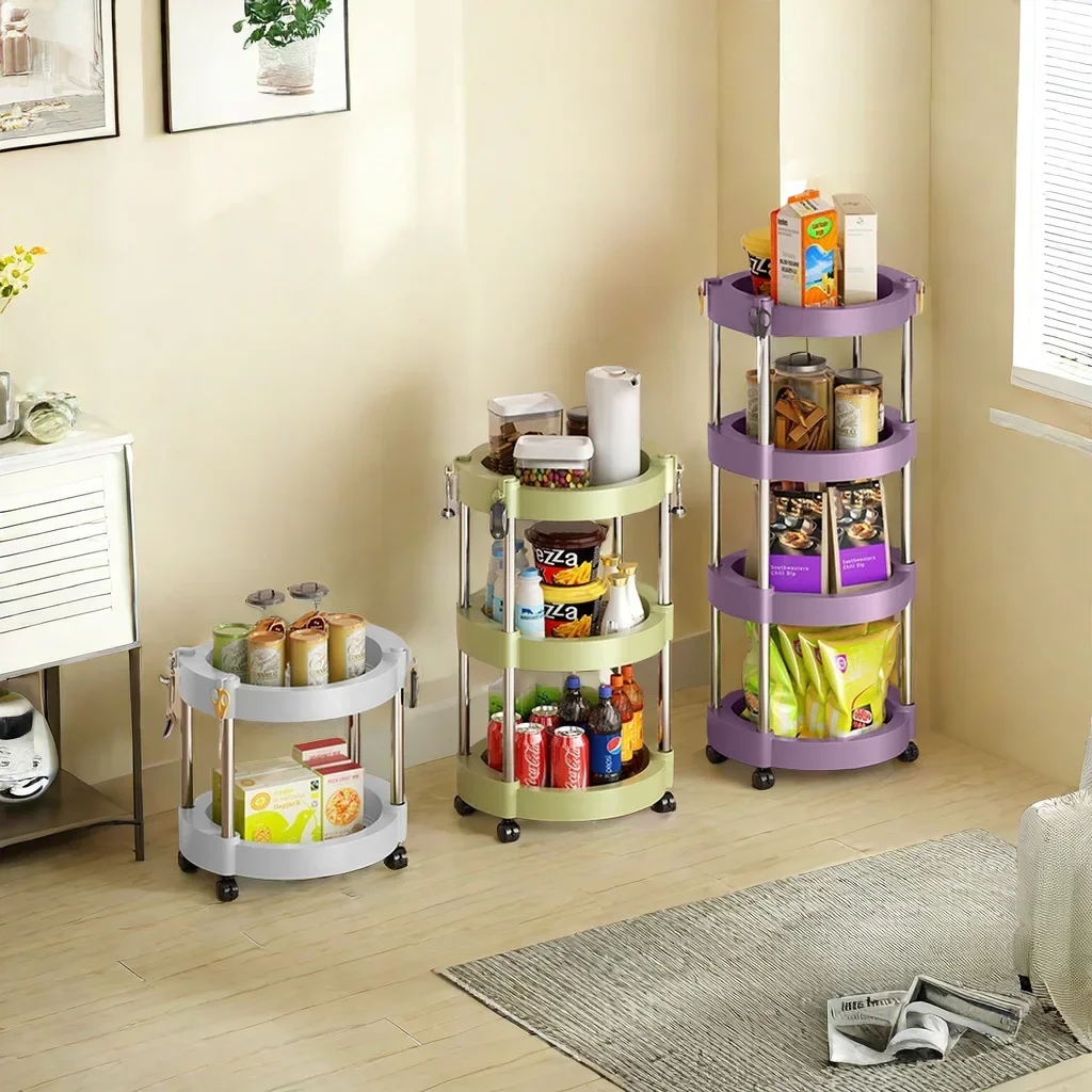 3-5layer Storage Rack Trolley Storage Rack Dormitory Good Thing Desktop Shelf Living Room for Sundries Storage Cabinet