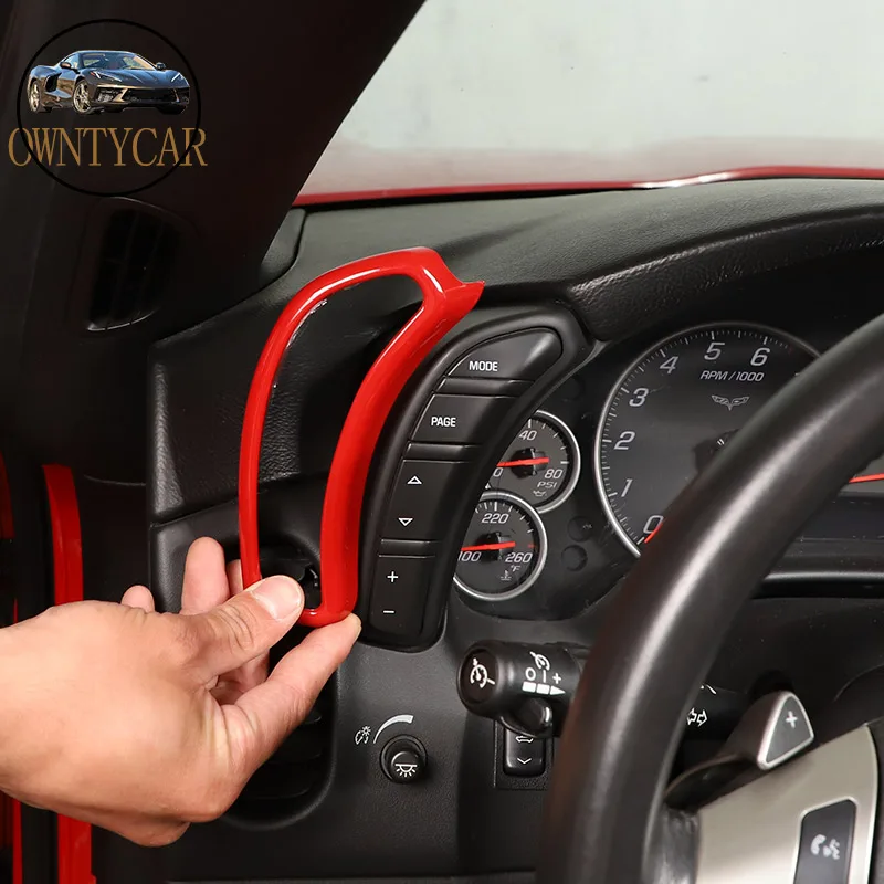 

ABS Red For Chevrolet Corvette C6 2005-2013 Car Dashboard Adjustment Button Trim Frame Sticker Car Interior accessories
