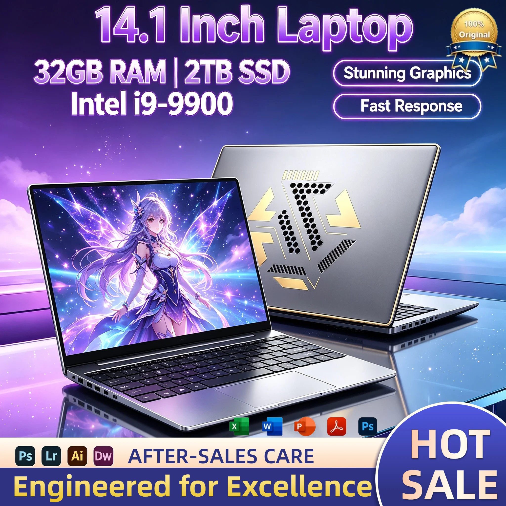 Intel Core i9 9900 14.1 Inch Laptop 8C16T 5.0GHz 16GB RAM 2TB SSD UHD 630 Gaming Notebook Mobile Workstation Pro Xtreme