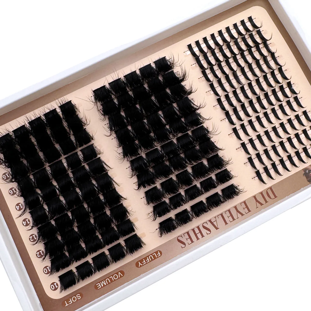 300D-60DLash Clusters With Spikes & Bottom Lashes Fluffy Volume Manga Natural Spiky Cluster Manga Lash D Curl Individual Lashes