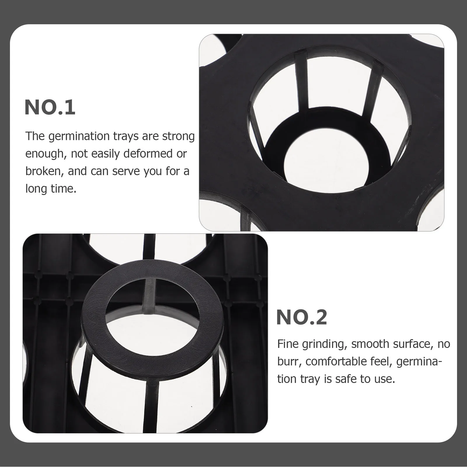 

2pcs 15 Hole Pp Material Lightweight Durable Growing Tray Holder Bottom Reinforce Design Easy Storage Sprouter Tray