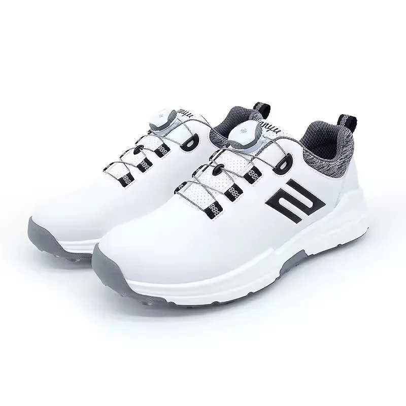 TTYGJ Golf Shoes Men\'s Casual Sports Shoes Comfortable Non-slip Waterproof Rotary Button Laces Without Spikes