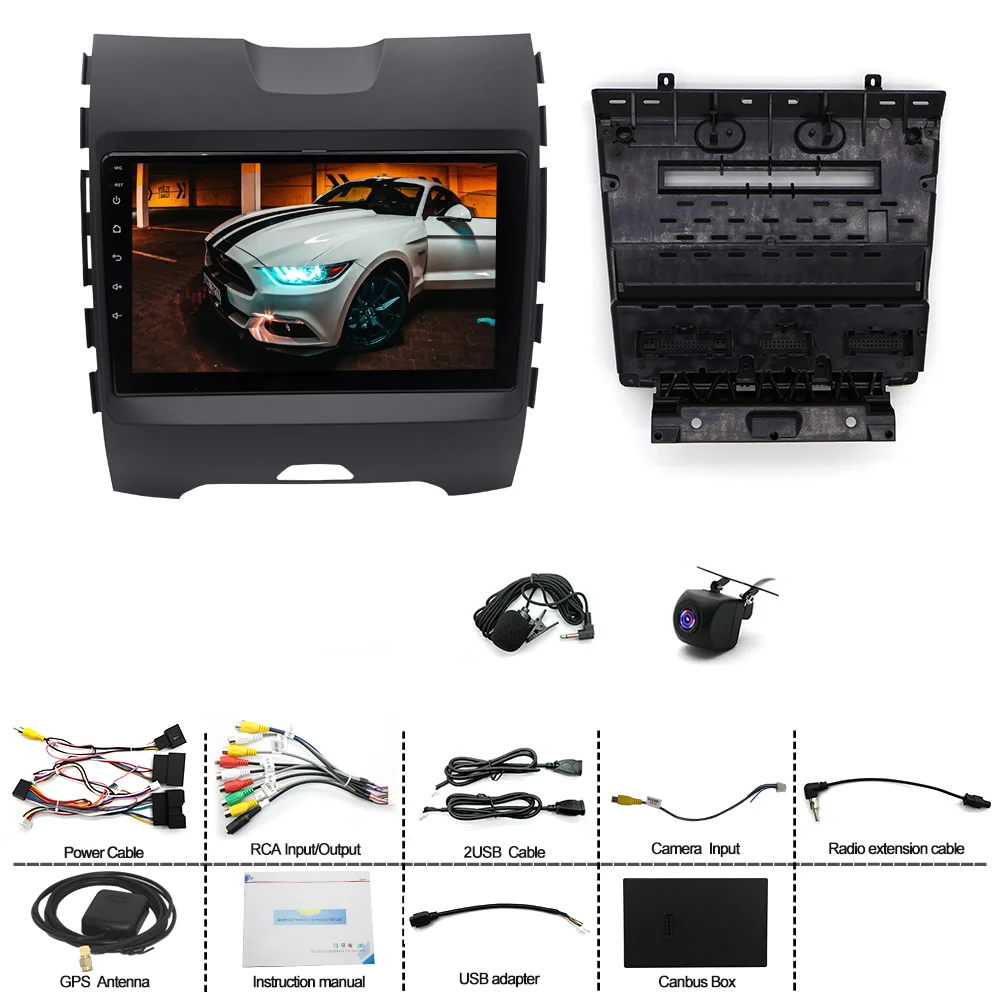 راديو ستيريو للسيارة نظام تحديد المواقع نافي مع AHD 2GB + 64GB لسيارة Ford Edge 2015-2018 مشغل سيارة مناسب لسيارة Carplay Android Auto 9 بوصة Android 15 #6