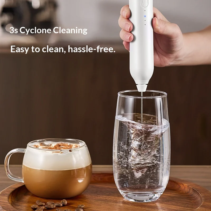 Batedor Elétrico Recarregável USB 2 em 1: Espumador de Leite e Misturador de Café para Cozinha e Confeitaria - Ferramenta Diária Multiuso