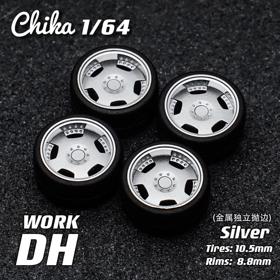 1/64 Car Model Wheel Resin Wheel chika work dh modified wheel hub 9.7mm static resin fixed