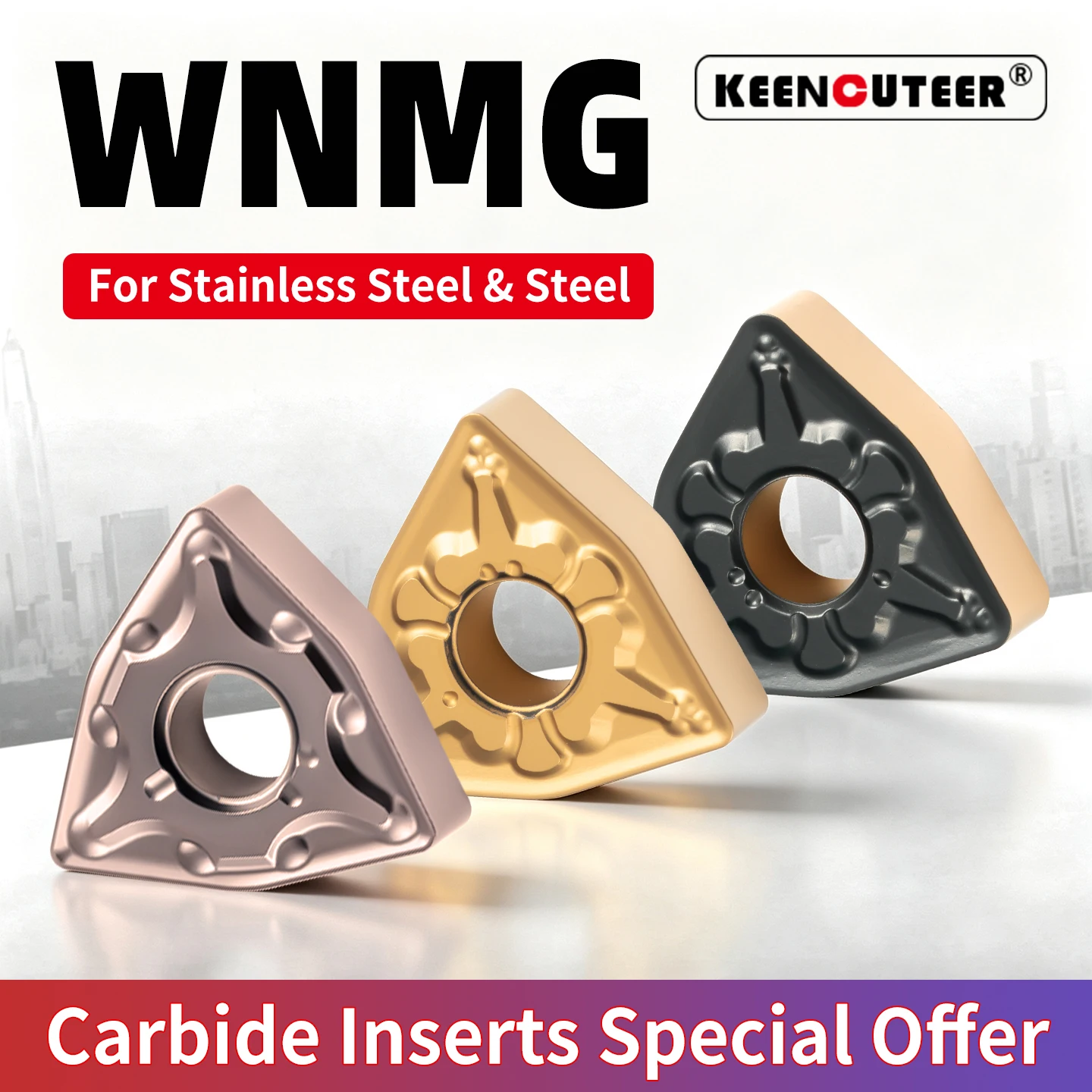 10PCS WNMG080404 WNMG080408 WNMG080412 Carbide Insert For MWLNR External Turning Tool R-S L-S Stainless Steel CNC Lathe
