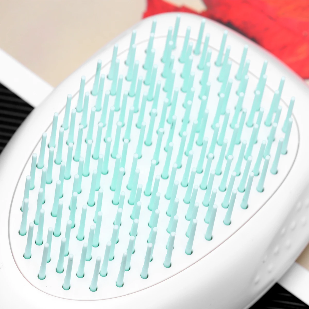 

Abs Pet Dog Comb Cat Cleaning Tool Grooming Brush Hair Remover Knots Dander Dirt Cleaner Portable Lanyard Green Reusable For