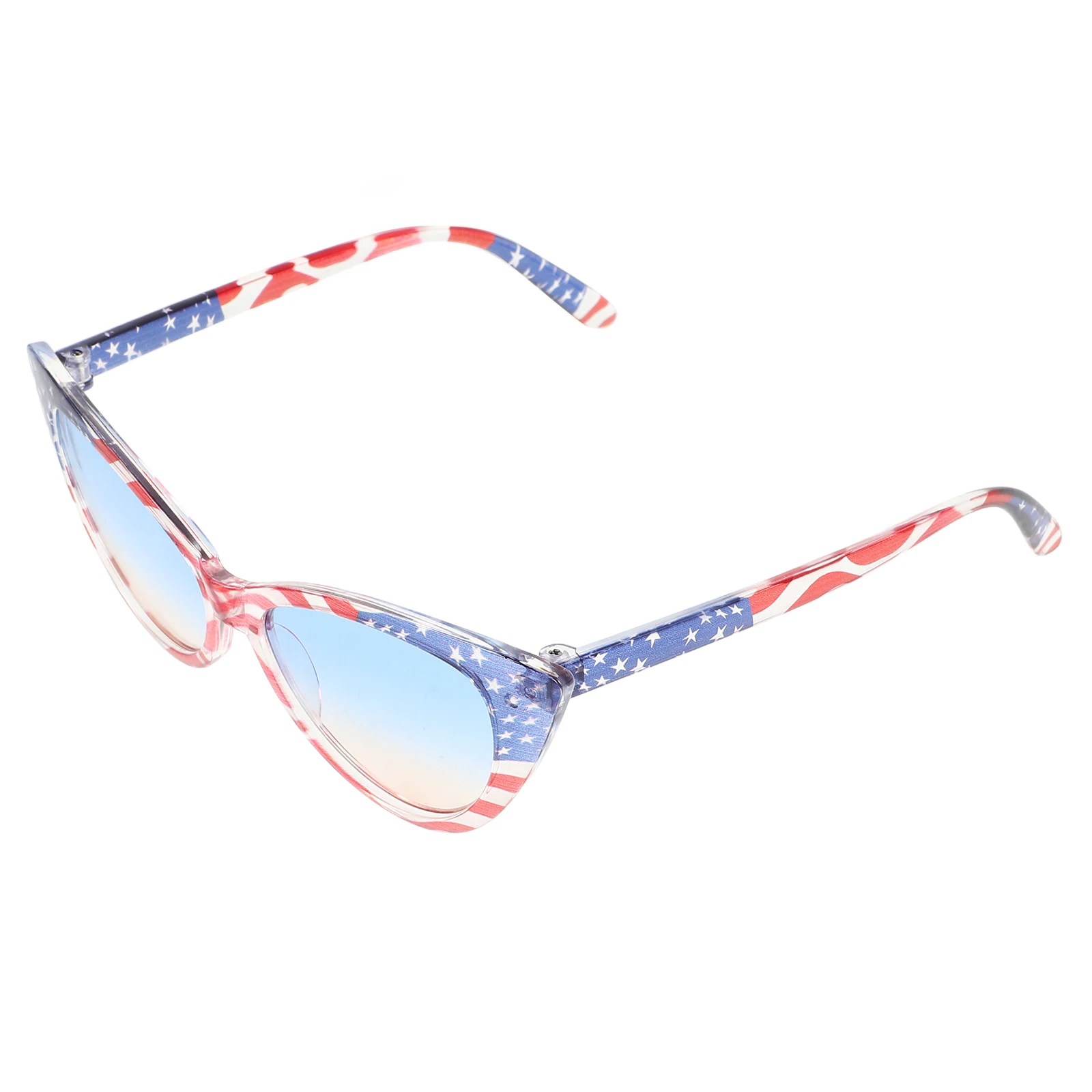 

Cat Eye Sunglasses American Flag Pattern UV400 Protection Durable Materials Women Patriotic Eyeglasses Photo Booth