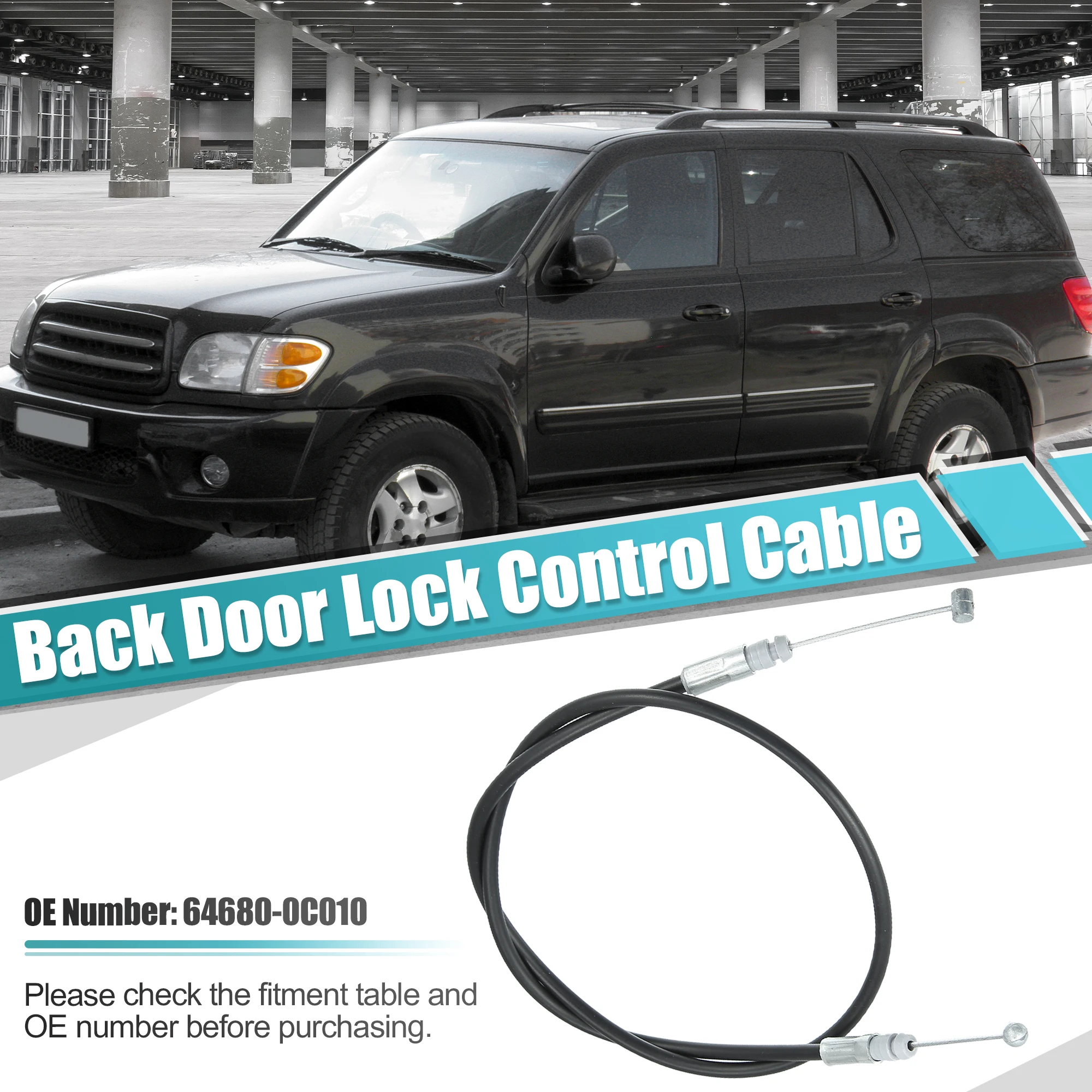 Tailgate Hatch Lock Control Cable for Toyota Sequoia 2001 2002 2003 2004 2005 2006 2007 64680-0C010