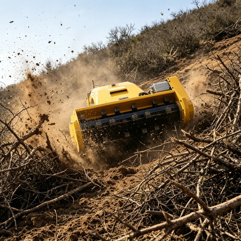 Hot-top mini Tracked Remote-Controlled Lawnmower, Farm Lawn Blade Automatic Lawn Mowing Robot, Simple Land Clearing Machine