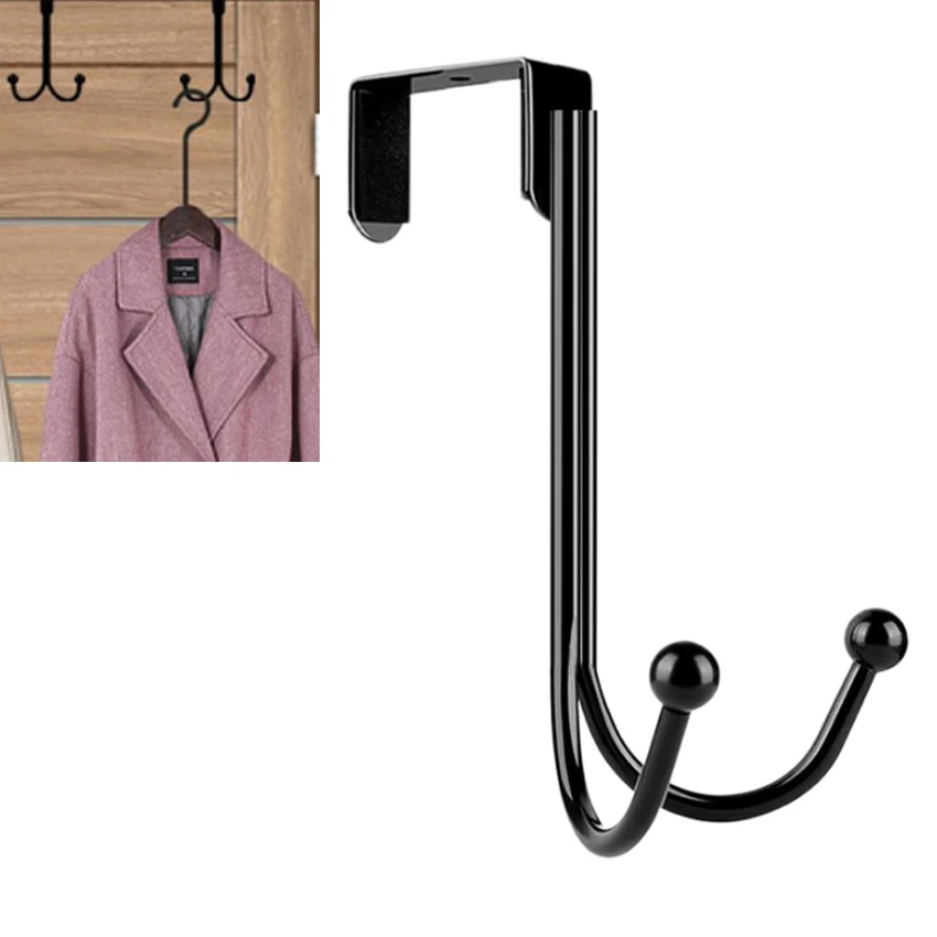 

2pcs/lot Door Double Hanger Hooks Iron Hook Organizer Rack For Hat Coat