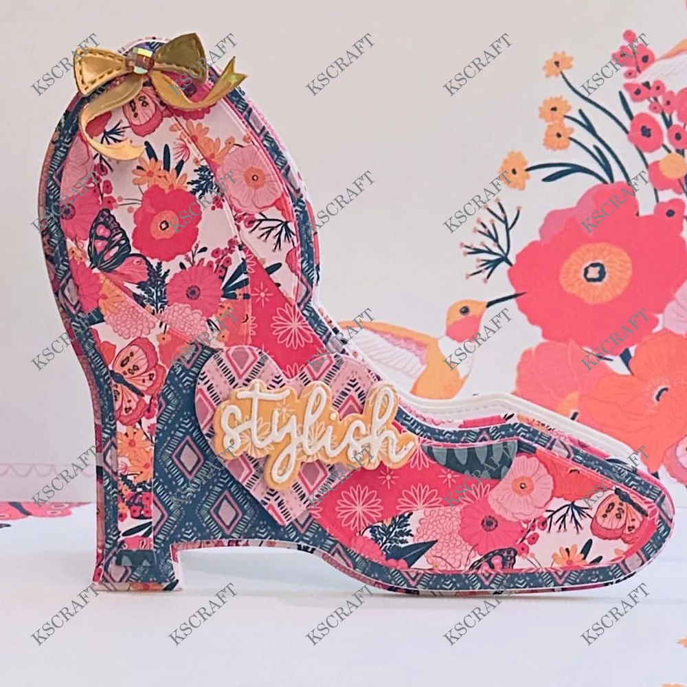 KSCRAFT Highheel Shoe Mini Album Cutting Dies Stencils for DIY Scrapbooking Decorative Embossing DIY Paper Cards