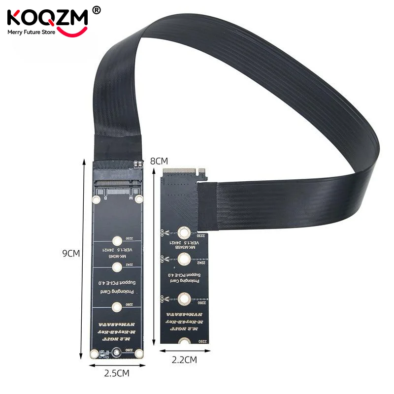 1Pcs 64Gbps High Speed Flexible Ribbon Riser Card For 2230/2242/2260/2280 M2 SSD 30CM M.2 NVMe Key-M PCIe 4.0 X4 Extension Cabl