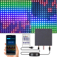 WS2812B Individually Addressable 8X8 16X16 LED Panel Light WS2812 Module Matrix Screen With 28Keys USB BT/WIFI Music Controller